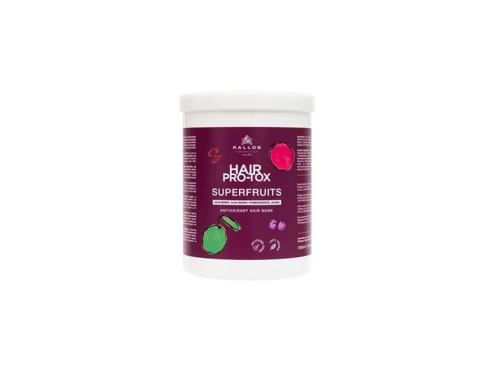 Zlevněný KALLOS Superfruits Pro-Tox Hair Mask 1000ml - antioxidační maska na poškozené vlasy