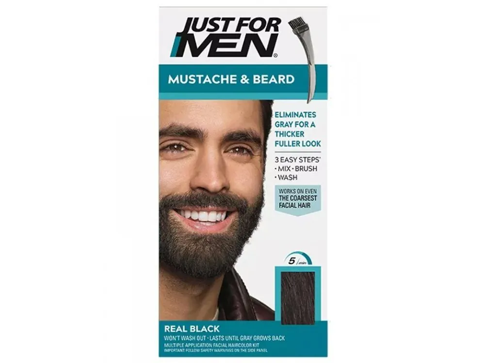 Objednat Nyní JUST FOR MEN M-55 Mustache And Beard REAL BLACK - barva na vlasy a vousy - černá