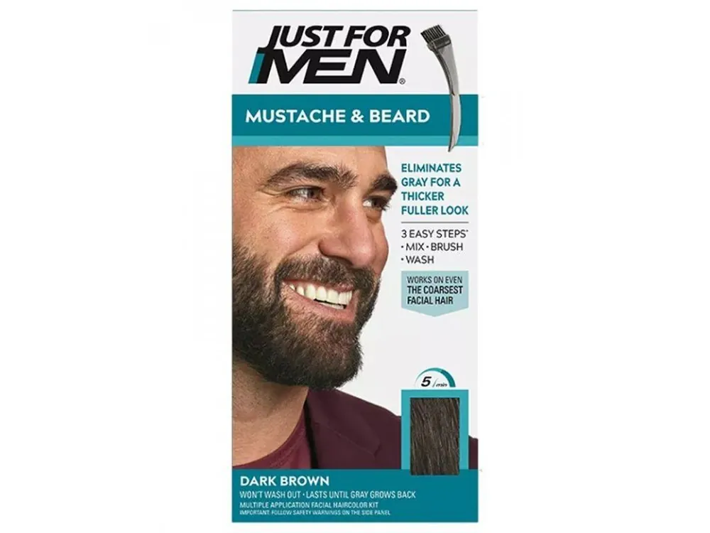 JUST FOR MEN M-45 Mustache And Beard DARK BROWN - barva na vlasy a vousy - tmavě hnědá Nová Kolekce