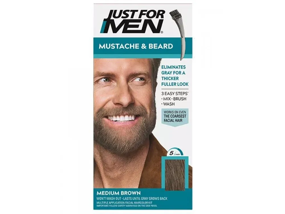 Výhodná Nabídka JUST FOR MEN M-35 Mustache And Beard MEDIUM BROWN - barva na vlasy a vousy - středně hnědá