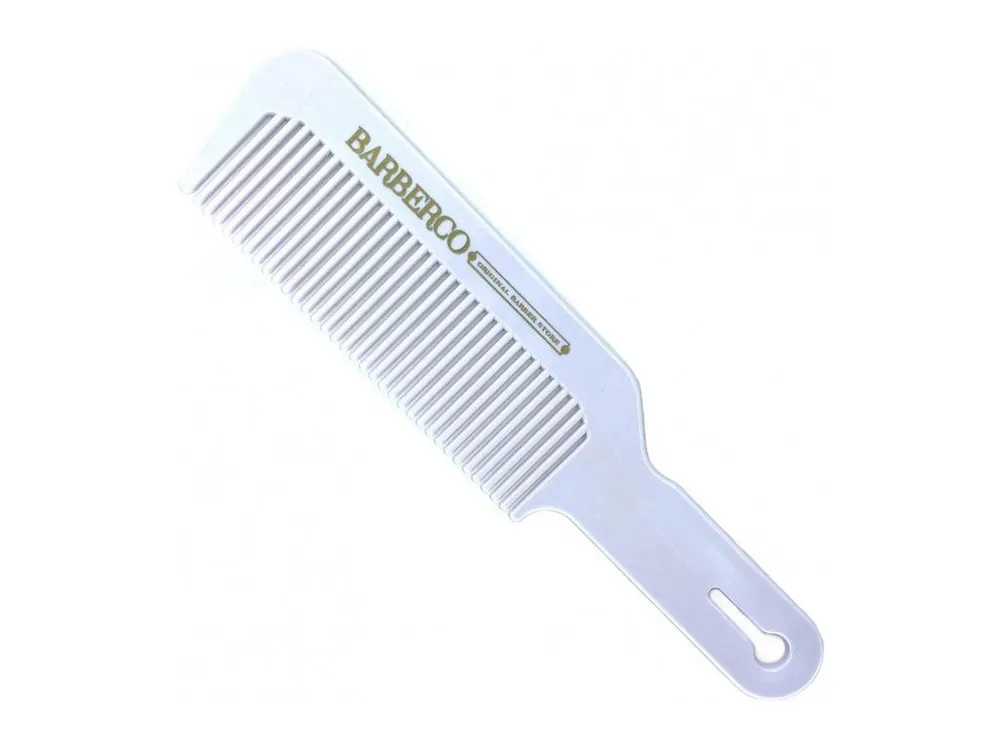 BARBERCO Clipper Comb White - bílý hřeben s ručkou na střihání vlasů Výhodná Nabídka