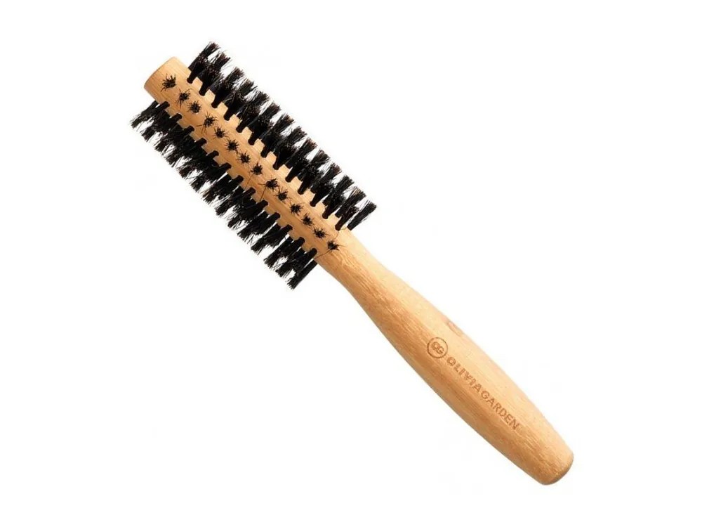 Zlevněný OLIVIA GARDEN B-15 Bamboo Touch Blowout Boar - kulatý bambusový kartáč s kančími štětinami 15mm