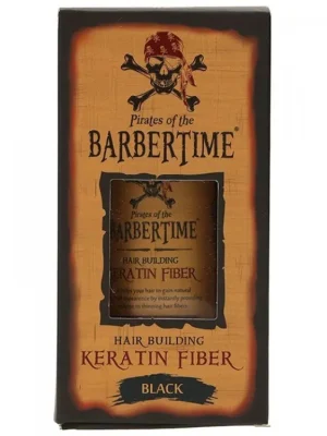 Koupit Online BARBERTIME Hair Building Keratin Fiber BLACK 21g - pudr pro zakrytí řídnoucích vlasů - černý