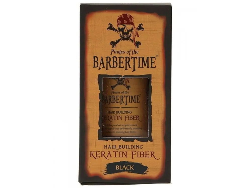 Koupit Online BARBERTIME Hair Building Keratin Fiber BLACK 21g - pudr pro zakrytí řídnoucích vlasů - černý