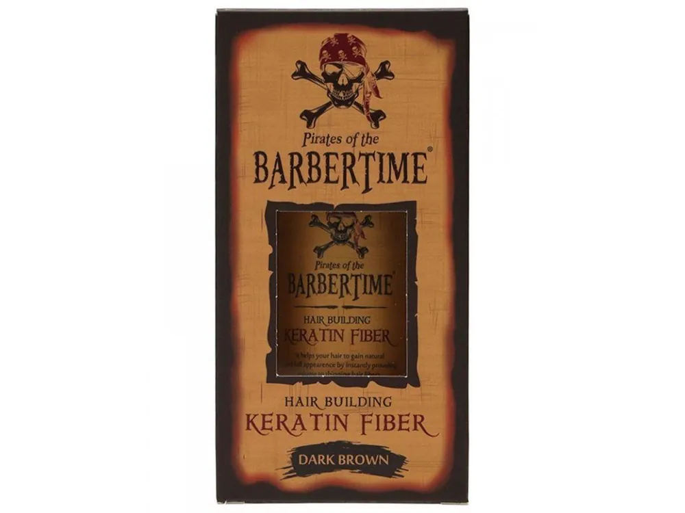 BARBERTIME Hair Building Keratin Fiber DARK BROWN 21g - pudr pro zakrytí řídnoucích vlasů - tmavě hnědý Cenová Bomba