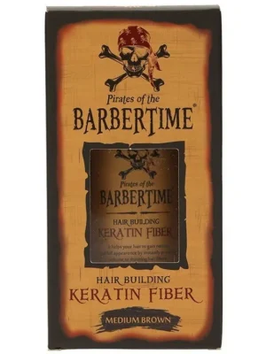 Doprava Zdarma BARBERTIME Hair Building Keratin Fiber MEDIUM BROWN 21g - pudr pro zakrytí řídnoucích vlasů - středně hnědý