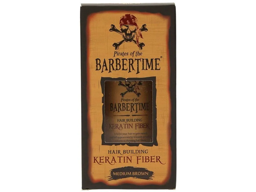 Doprava Zdarma BARBERTIME Hair Building Keratin Fiber MEDIUM BROWN 21g - pudr pro zakrytí řídnoucích vlasů - středně hnědý
