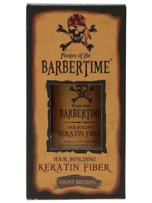 Výprodej BARBERTIME Hair Building Keratin Fiber LIGHT BROWN 21g - pudr pro zakrytí řídnoucích vlasů - světle hnědý