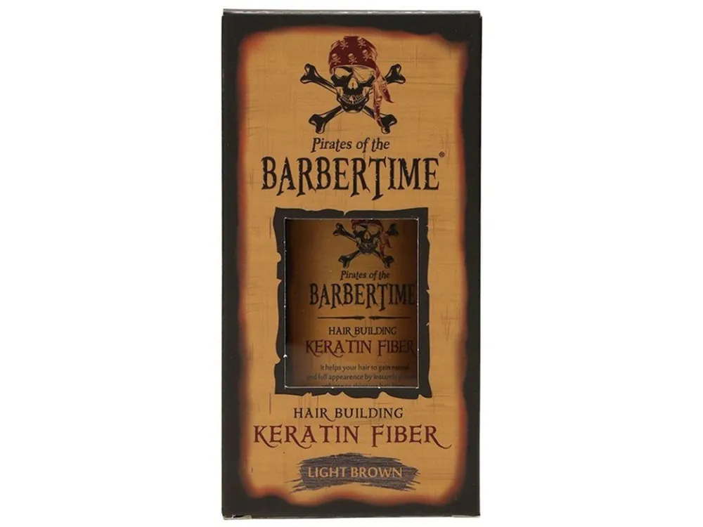 Výprodej BARBERTIME Hair Building Keratin Fiber LIGHT BROWN 21g - pudr pro zakrytí řídnoucích vlasů - světle hnědý
