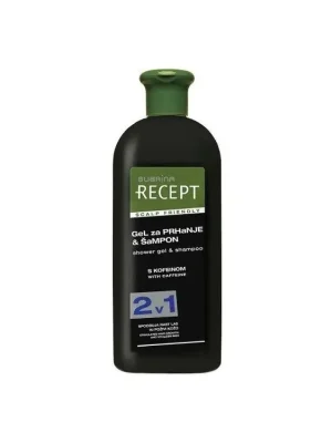 SUBRÍNA Recept Coffein Shower Gel And Shampoo 400ml - kofeinový šampon a sprchový gel 2v1 Nejprodávanější
