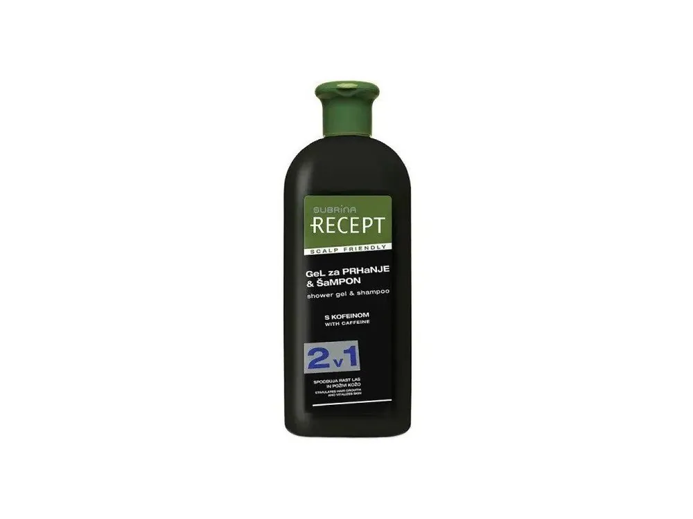 SUBRÍNA Recept Coffein Shower Gel And Shampoo 400ml - kofeinový šampon a sprchový gel 2v1 Nejprodávanější