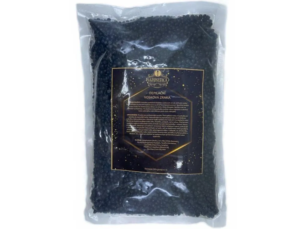 Aktuální BARBERCO Hard Wax Beans Black 1000g - depilační vosková zrnka - černá