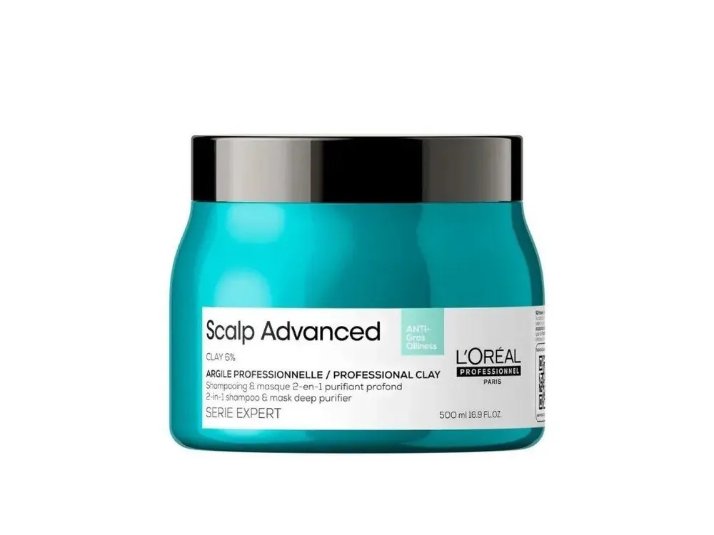 L´ORÉAL Scalp Advanced Anti-Oiliness 2-in-1 Purifier Clay 500ml - maska 2v1 na mastné vlasy Expresní Doručení