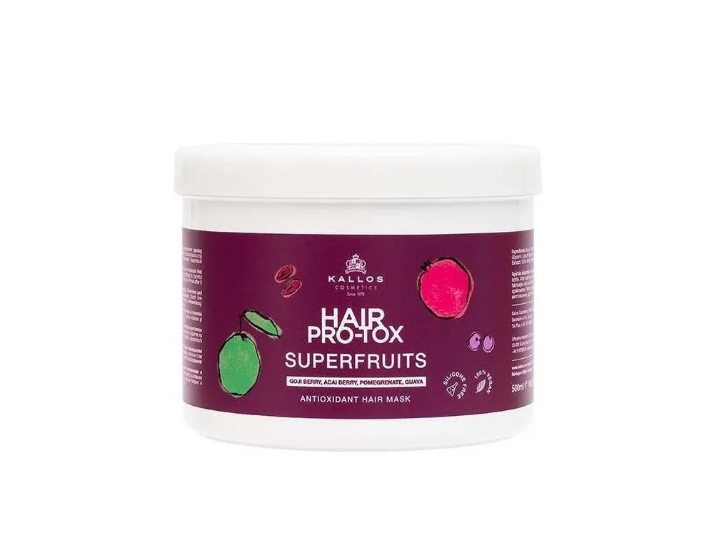 KALLOS Superfruits Pro-Tox Hair Mask 500ml - antioxidační maska na poškozené vlasy Víkendová Akce