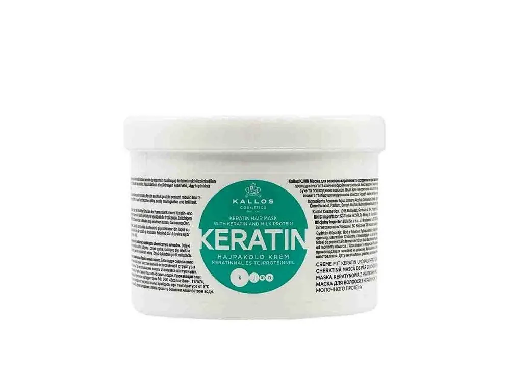 KALLOS KJMN Keratin Hair Mask 500ml - hydratační keratinová maska na suché vlasy Zlevněný