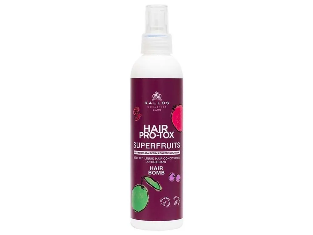 Sezónní Sleva KALLOS Superfruits Pro-Tox Hair Bomb 200ml - bezoplachový posilující kondicioner na vlasy