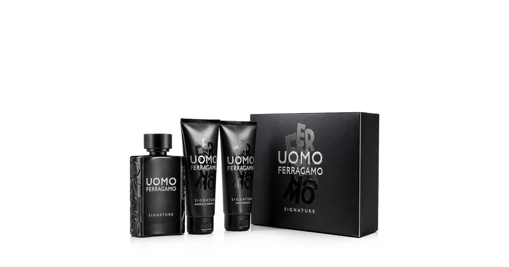 Originální Ferragamo Uomo Signature EDP 100 ml + ASB 100 ml + pánský šampon a sprchový gel 100 ml M