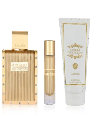 Nízká Cena Lattafa The Kingdom EDP 100 ml + EDP MINI 12 ml + SG 100 ml M